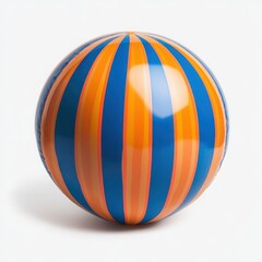 Striped ball orange and blue on a white background