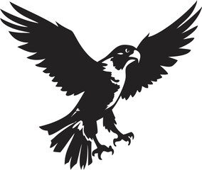 Obraz premium Powerful Falcon Silhouette – Minimalist Vector Logo Design for Performance and Precision