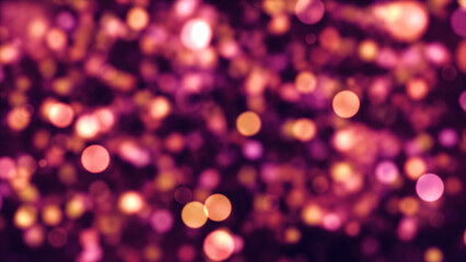 Blurred background with glowing pink and golden bokeh lights, soft romantic or festive visual texture.