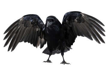 Obraz premium Majestic Black Crow with Wings Spread Wide High-Resolution Photo