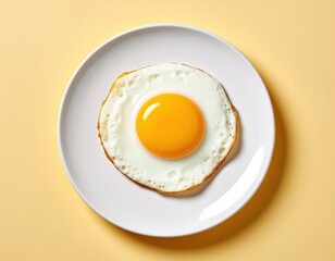 Photograph of a fried egg, photo of a cooked egg.