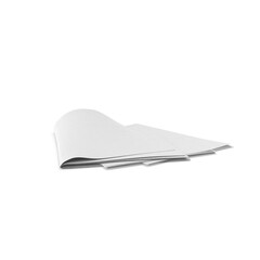 Stack Weekly Newspaper Mockup with Turned Page Isolated on Transparent Background