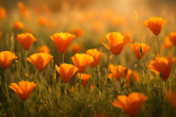 Sunlit California Poppy Meadow in Vibrant Bloom — Ultra High-Resolution Landscape