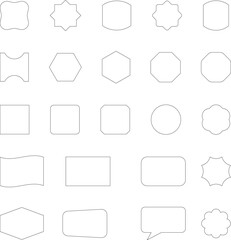 Vector Abstract line icons Collection, Geometric Shapes set - modern and retro aesthetic figure star oval spiral flower and other primitive design elements.