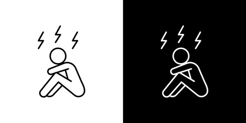 Anxiety or stress icon symbol concept for graphic design, Website, UI. Svg