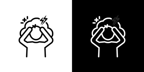 Anxiety or stress icon symbol concept for graphic design, Website, UI. Svg