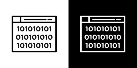 Binary code icon symbol concept for graphic design, Website, UI. Svg