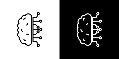 Brain circuit icon symbol concept for graphic design, Website, UI. Svg