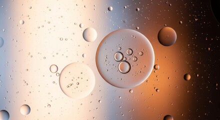 Colorful oil bubbles in water with gradient lighting