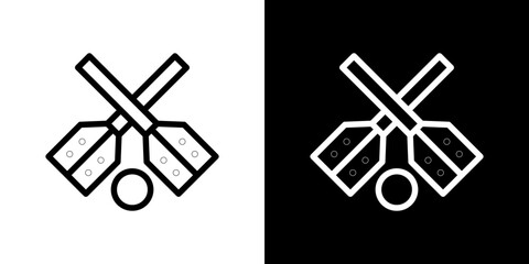 Broom-ball icon symbol concept for graphic design, Website, UI. Svg