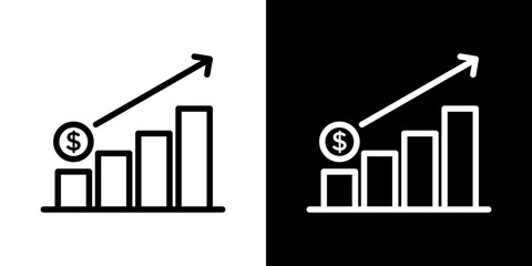 Business growth icon symbol concept for graphic design, Website, UI. Svg