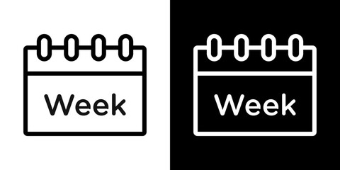 Calendar week icon symbol concept for graphic design, Website, UI. Svg