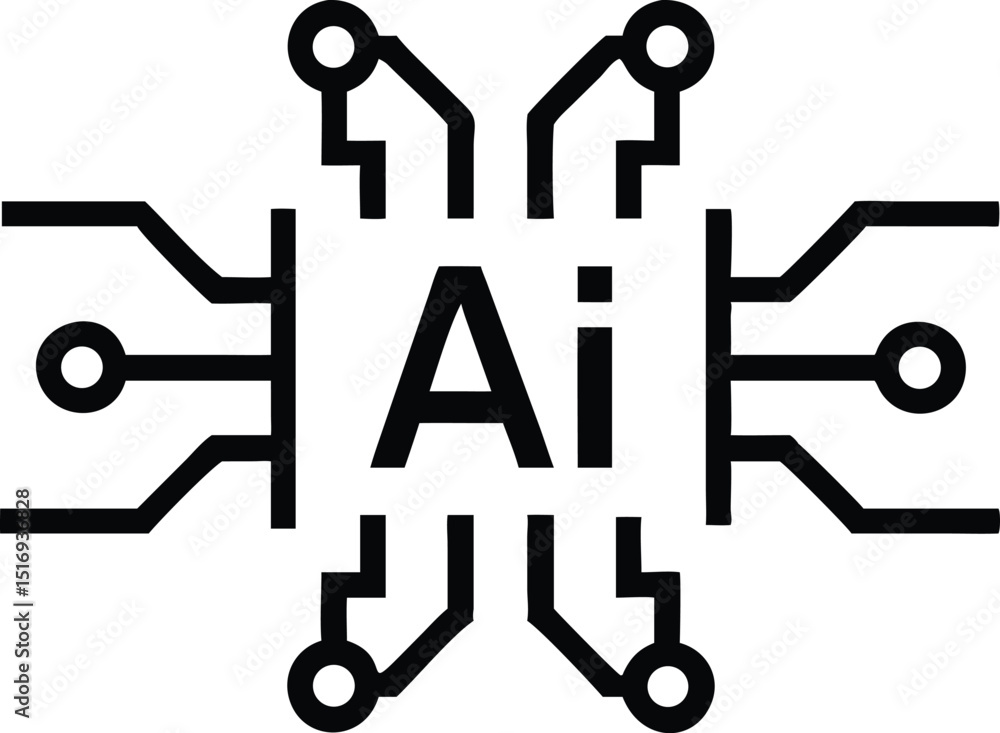 Poster simple artificial intelligence icon concept representing advanced technological innovations