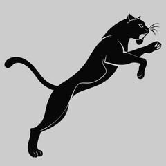 Cat Pouncing at Prey silhouette vector design art and illustration