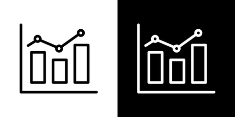 Chart histogram icon symbol concept for graphic design, Website, UI. Svg