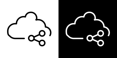 Cloud share icon symbol concept for graphic design, Website, UI. Svg
