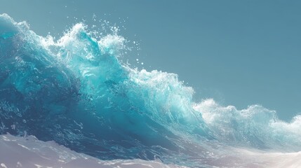 beautiful turquoise sea wave background, horizontal