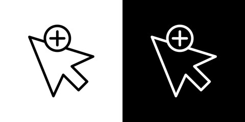 Cursor plus icon symbol concept for graphic design, Website, UI. Svg