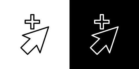 Cursor plus icon symbol concept for graphic design, Website, UI. Svg