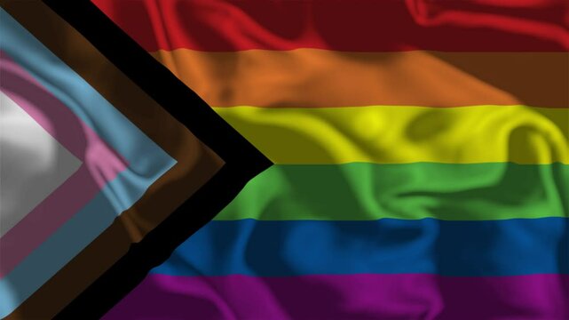 rainbow LGBTQ pride flag waving in the wind