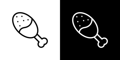 Drumstick bite icon symbol concept for graphic design, Website, UI. Svg