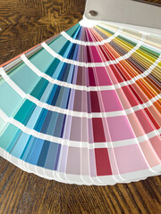 close up palette catalog of paper samples for design