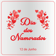 Naklejka premium Dia dos Namorados - Brazilian Valentine's Day Poster 