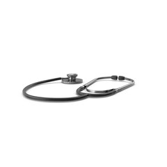 Fototapeta premium Black stethoscope isolated on transparent background