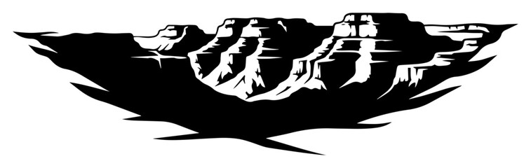 grand canyon landscape silhouette vector