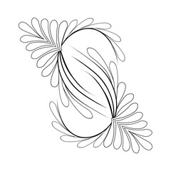 An illustration of a vectors different type of  flowers, traditional and cultural alpona design in continuous line art drawing style.
