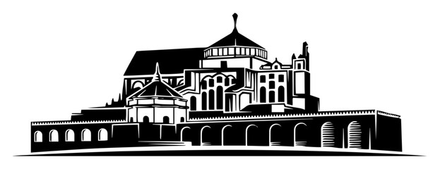 basilica of bom jesus goa black silhouette laser cutting and engraving vector shape