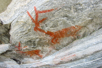 Cave paintings at Serra do cipó National Park, Brazil 
