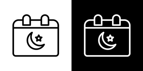Islamic calendar icon symbol concept for graphic design, Website, UI. Svg