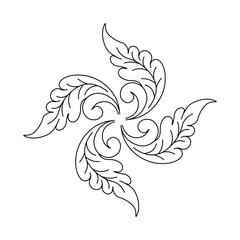 An illustration of a vectors different type of  flowers, traditional and cultural alpona design in continuous line art drawing style.