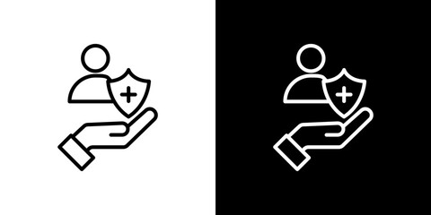 Life insurance icon symbol concept for graphic design, Website, UI. Svg