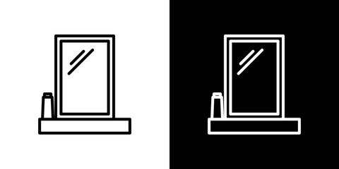 Makeup mirror icon symbol concept for graphic design, Website, UI. Svg