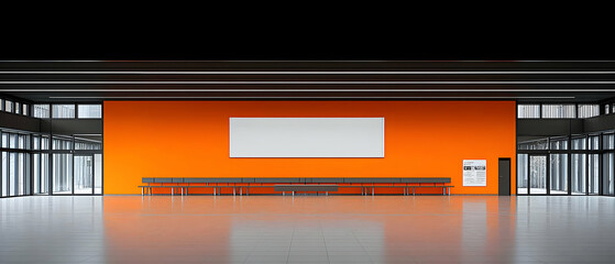 Orange Hall Interior Design With Modern Architectural Style