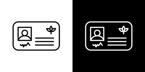 Medical marijuana card icon symbol concept for graphic design, Website, UI. Svg