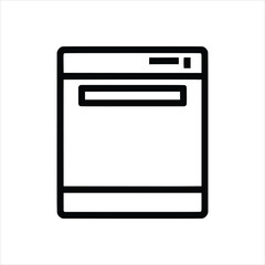 Dishwasher Icon Modern Kitchen Appliance Symbol Vector icon isolated