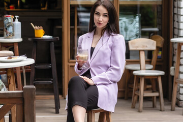 attractive woman in romantic mood smiling in happiness