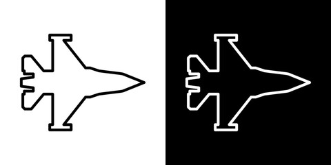 Military aircraft icon symbol concept for graphic design, Website, UI. Svg