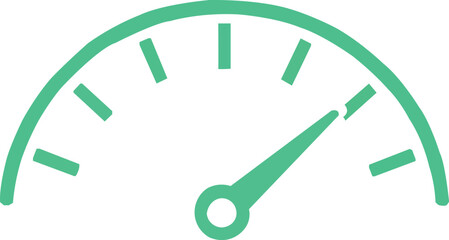 Vector Speedometer Icon: Measuring Performance & Progress.