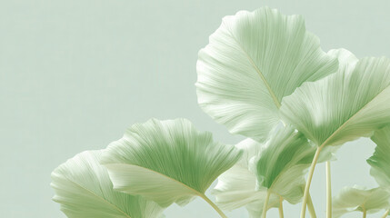 tropical leaves in graphic style emphasizing their lightness and airiness