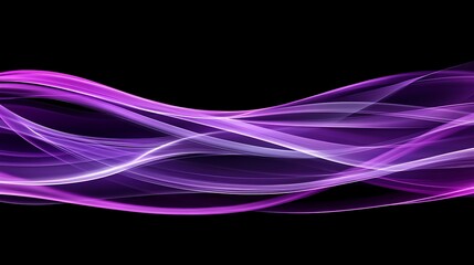 Abstract purple wavy lines on black background