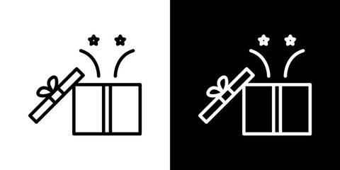 Open gift box icon symbol concept for graphic design, Website, UI. Svg