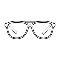 Fototapeta premium A stylish sunglasses silhouette on a white background