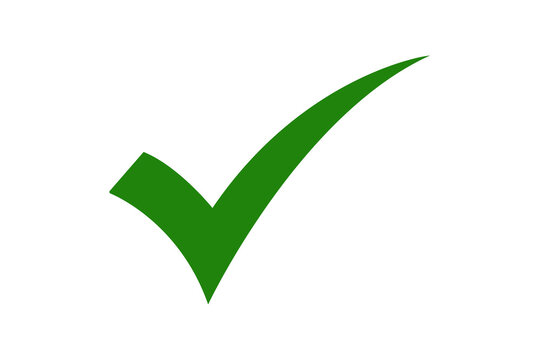 green right tick icon on transparent background png file type for web, app logo ui design