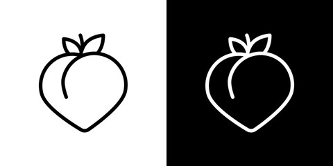 Peach icon symbol concept for graphic design, Website, UI. Svg