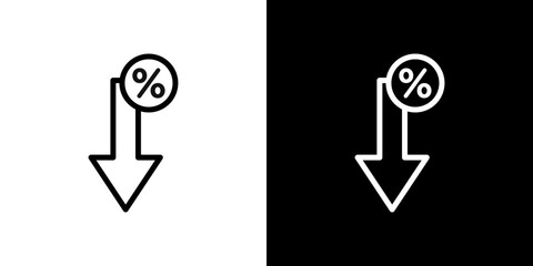 Percent down icon symbol concept for graphic design, Website, UI. Svg