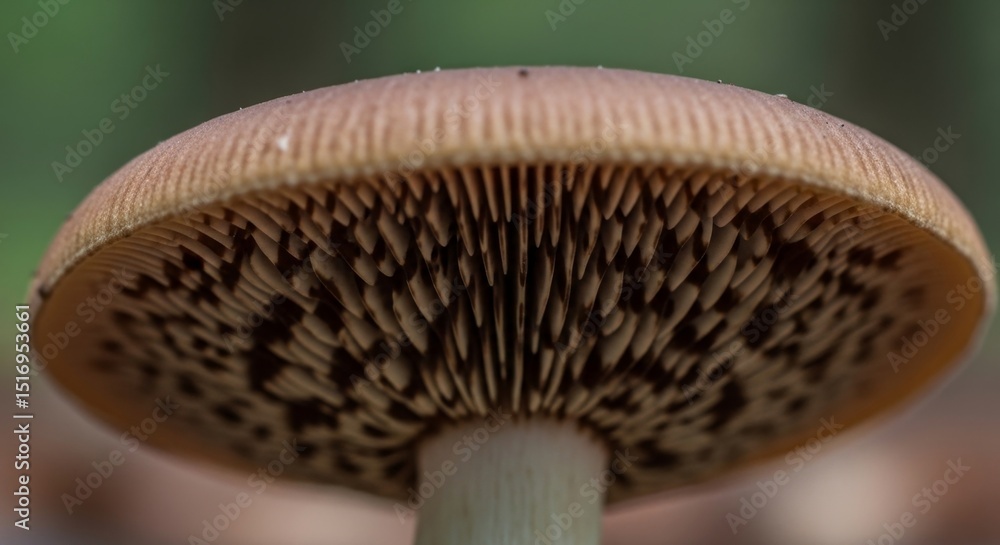 Aufkleber close-up of mushroom gills displaying intricate natural patterns and details
